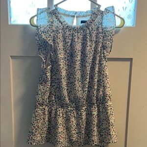 Banana Republic Floral Print Blouse with Ruffle Sleeves